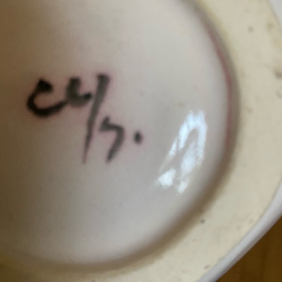 Hand-Painted Mid-Century Modern Art Bowl signed - Picture 6 of 14